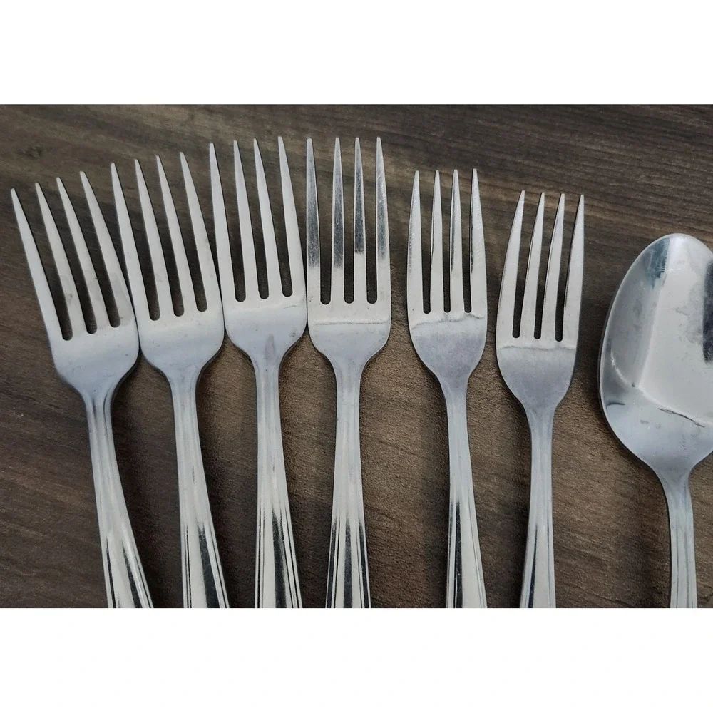 Oneida Oneidacraft Flatware Vallarta Pattern Silver Stainless Steel Nordic MCM